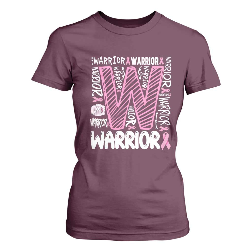 Breast Cancer Support In October We Wear Pink T Shirt For Women Pink Ribbon Warriors Team