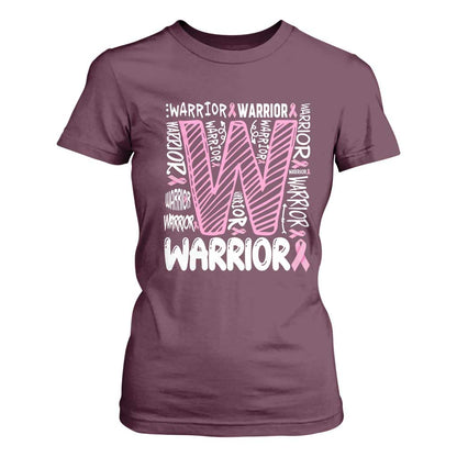 Breast Cancer Support In October We Wear Pink T Shirt For Women Pink Ribbon Warriors Team