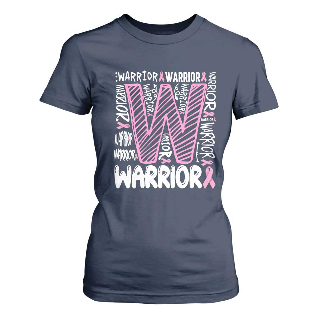 Breast Cancer Support In October We Wear Pink T Shirt For Women Pink Ribbon Warriors Team