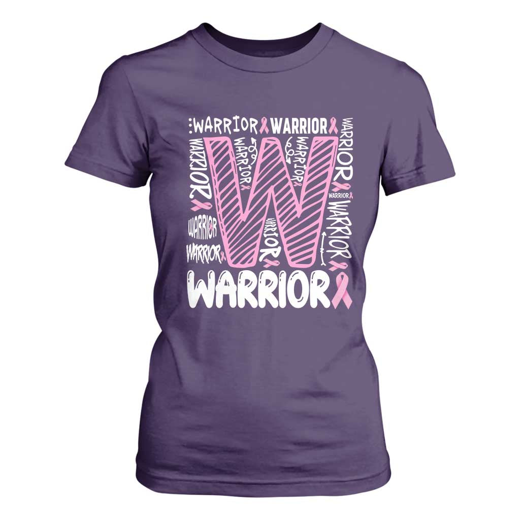 Breast Cancer Support In October We Wear Pink T Shirt For Women Pink Ribbon Warriors Team
