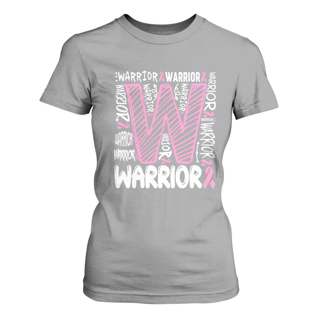 Breast Cancer Support In October We Wear Pink T Shirt For Women Pink Ribbon Warriors Team