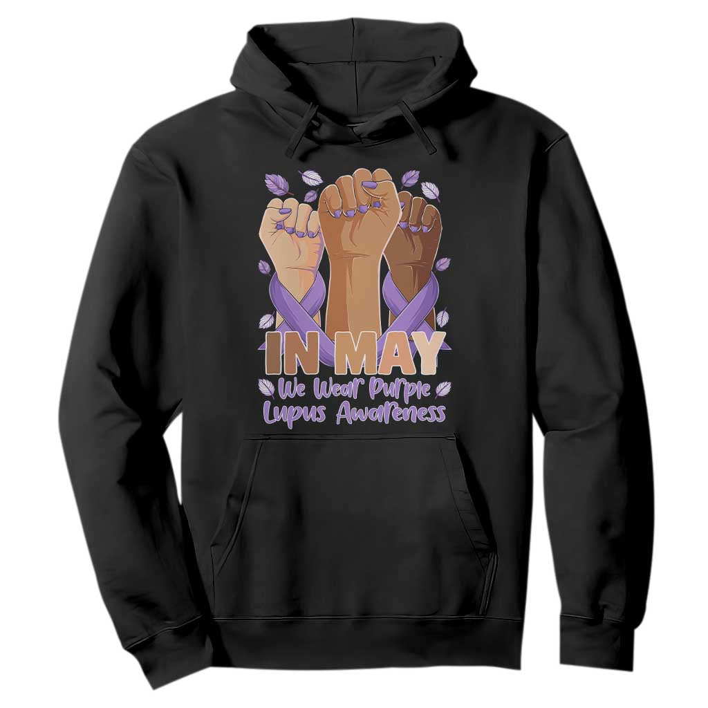 In May We Wear Purple Lupus Support Hoodie Purple Ribbon