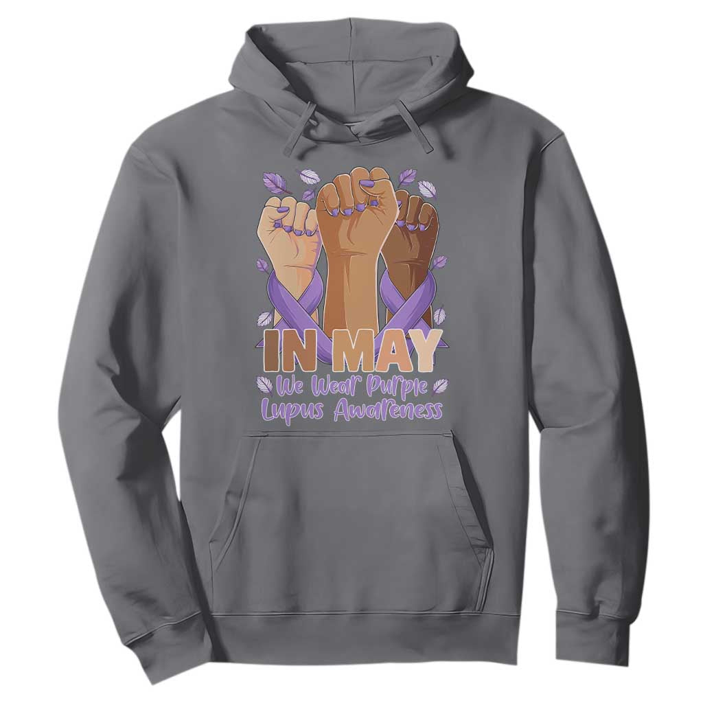 In May We Wear Purple Lupus Support Hoodie Purple Ribbon