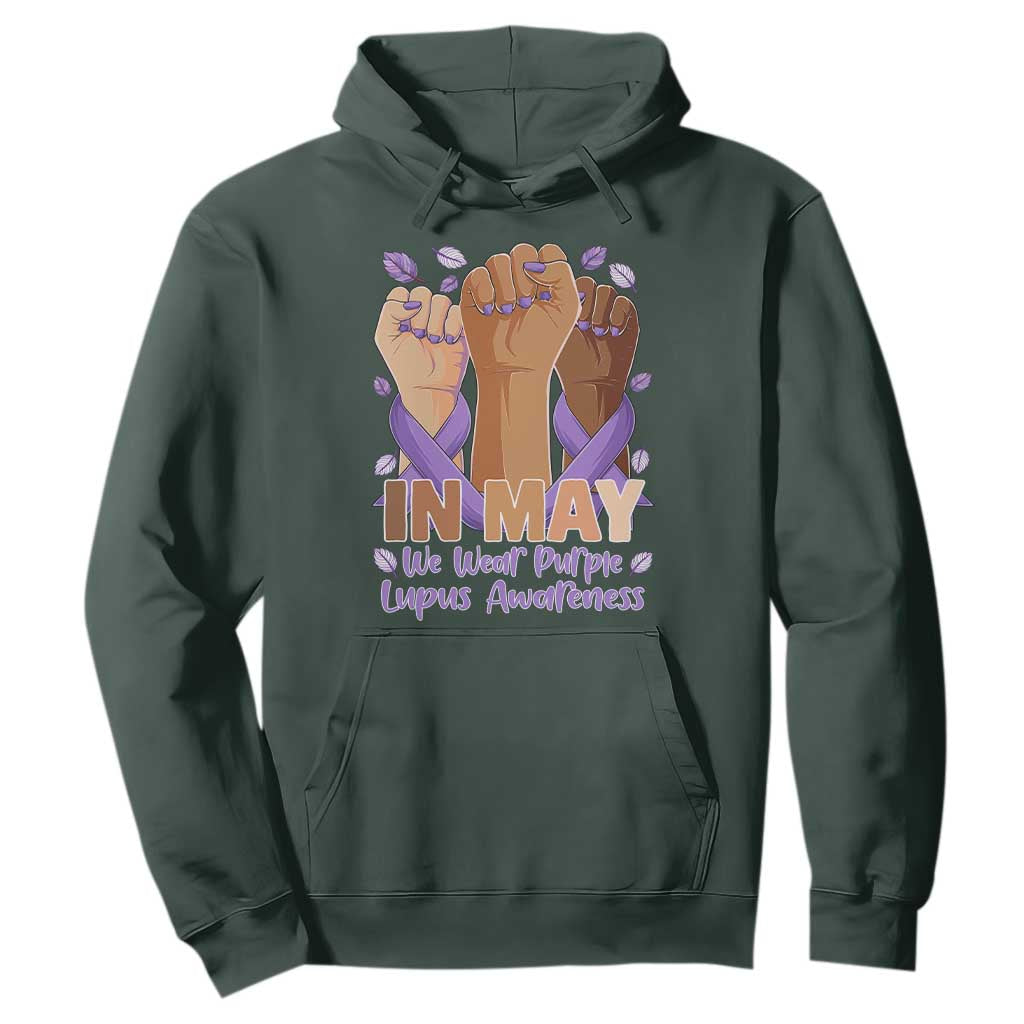 In May We Wear Purple Lupus Support Hoodie Purple Ribbon