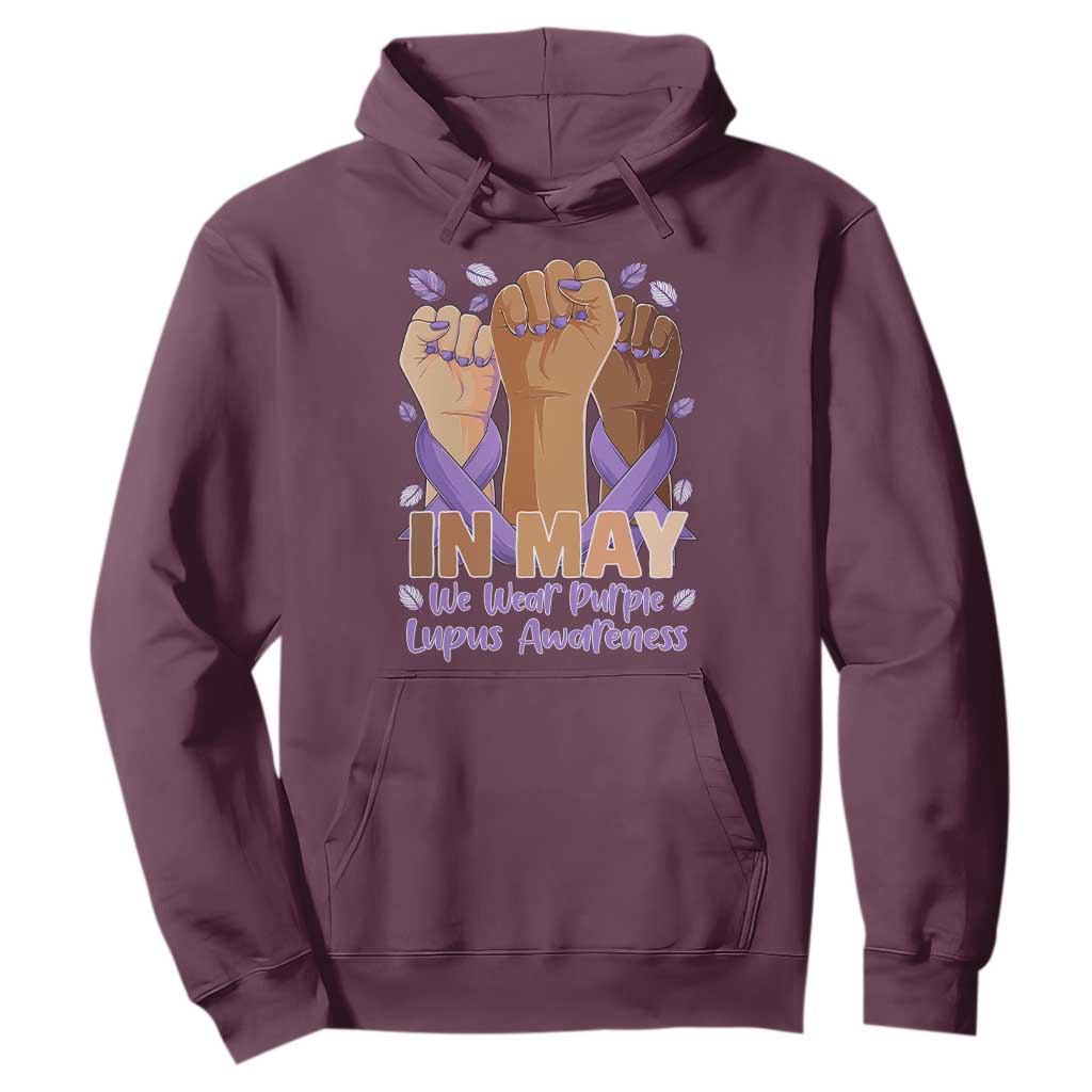 In May We Wear Purple Lupus Support Hoodie Purple Ribbon