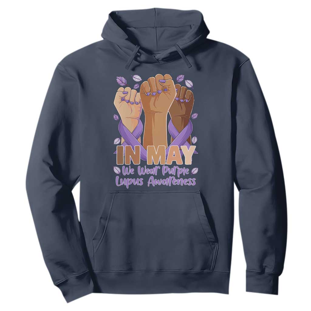 In May We Wear Purple Lupus Support Hoodie Purple Ribbon