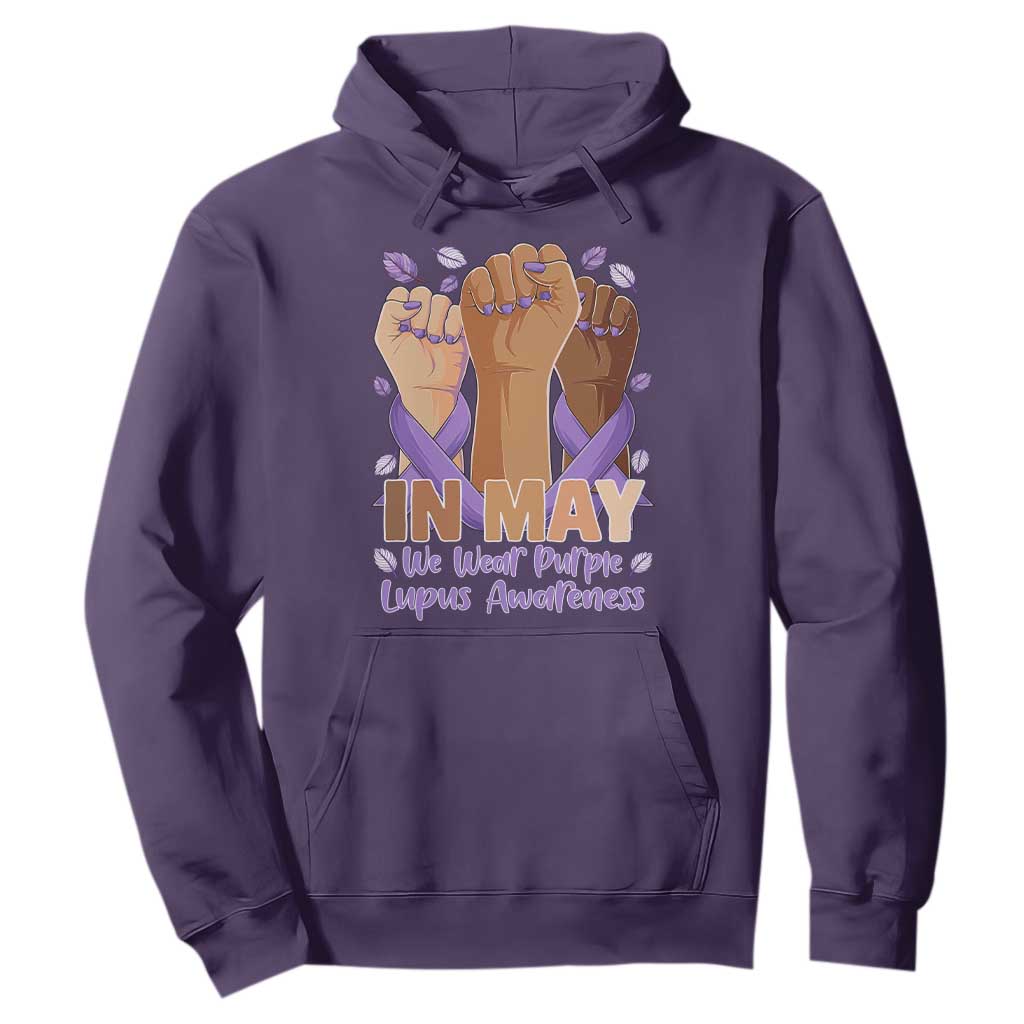 In May We Wear Purple Lupus Support Hoodie Purple Ribbon