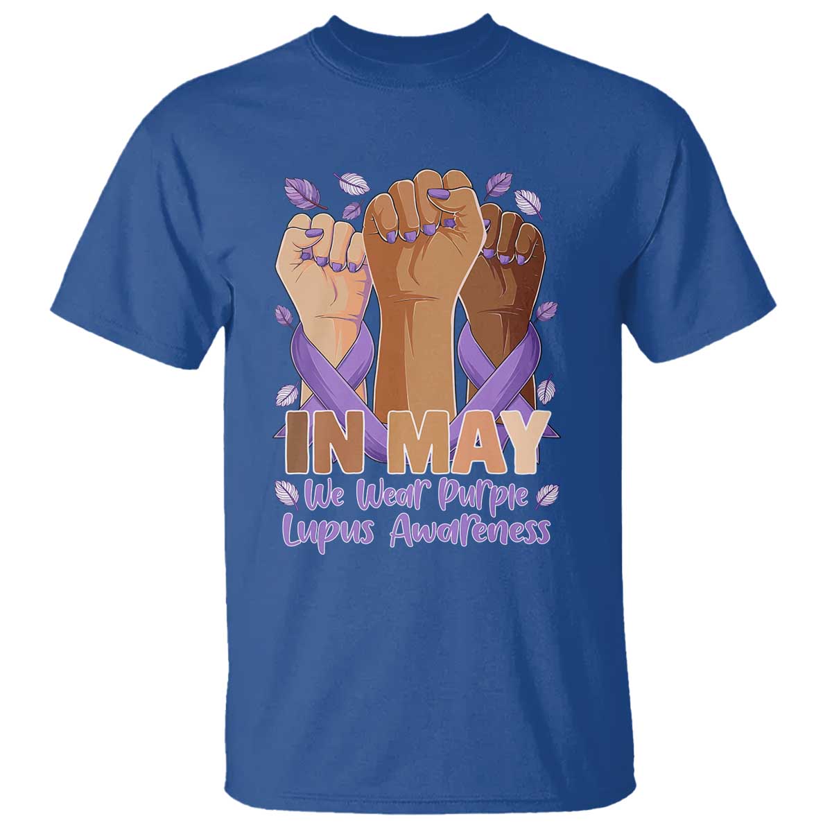 In May We Wear Purple Lupus Support T Shirt Purple Ribbon