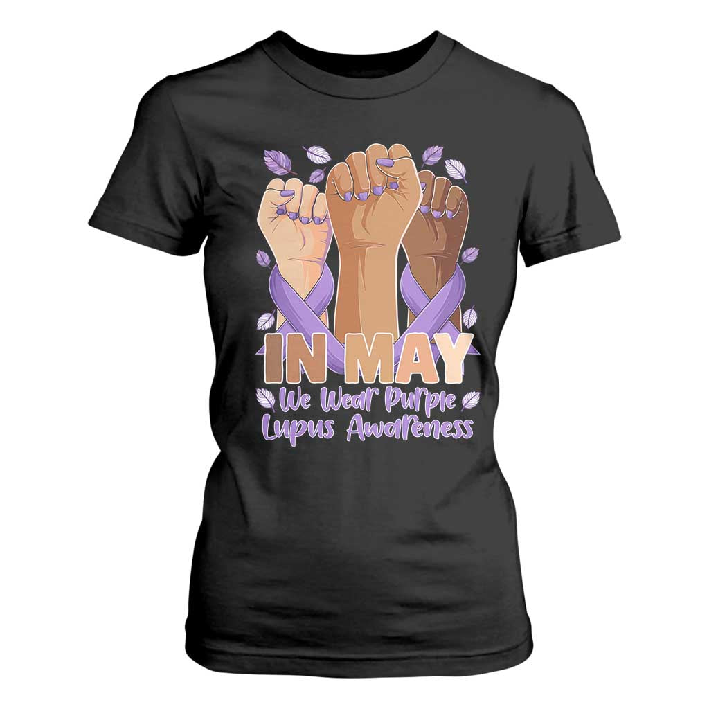 In May We Wear Purple Lupus Support T Shirt For Women Purple Ribbon