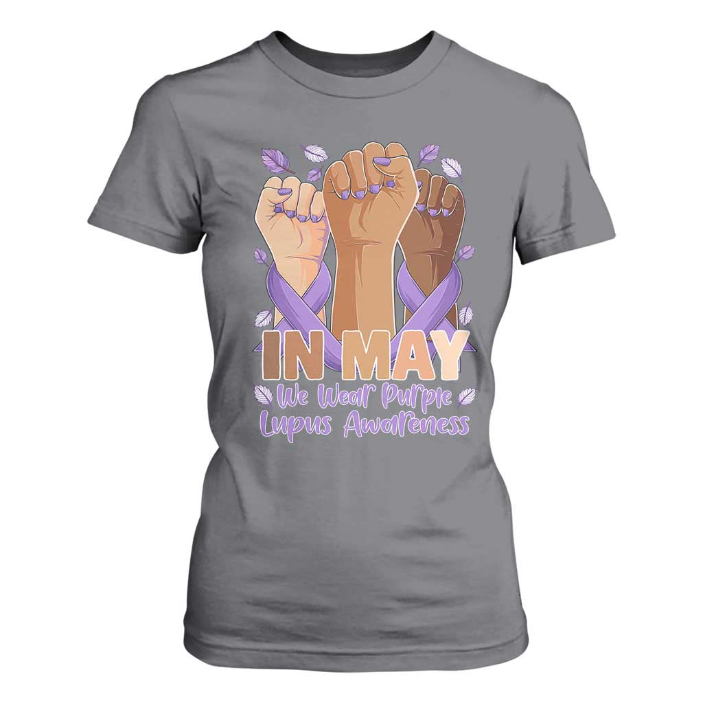 In May We Wear Purple Lupus Support T Shirt For Women Purple Ribbon