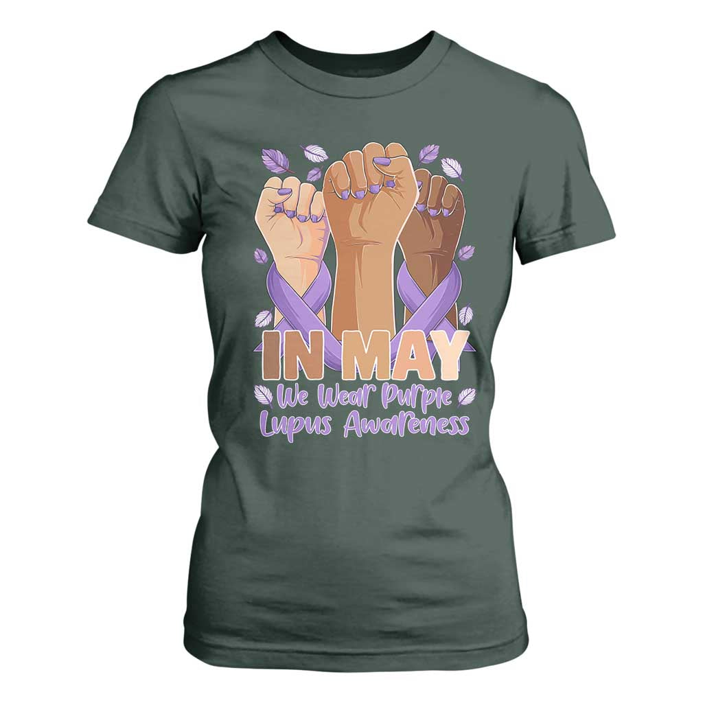 In May We Wear Purple Lupus Support T Shirt For Women Purple Ribbon