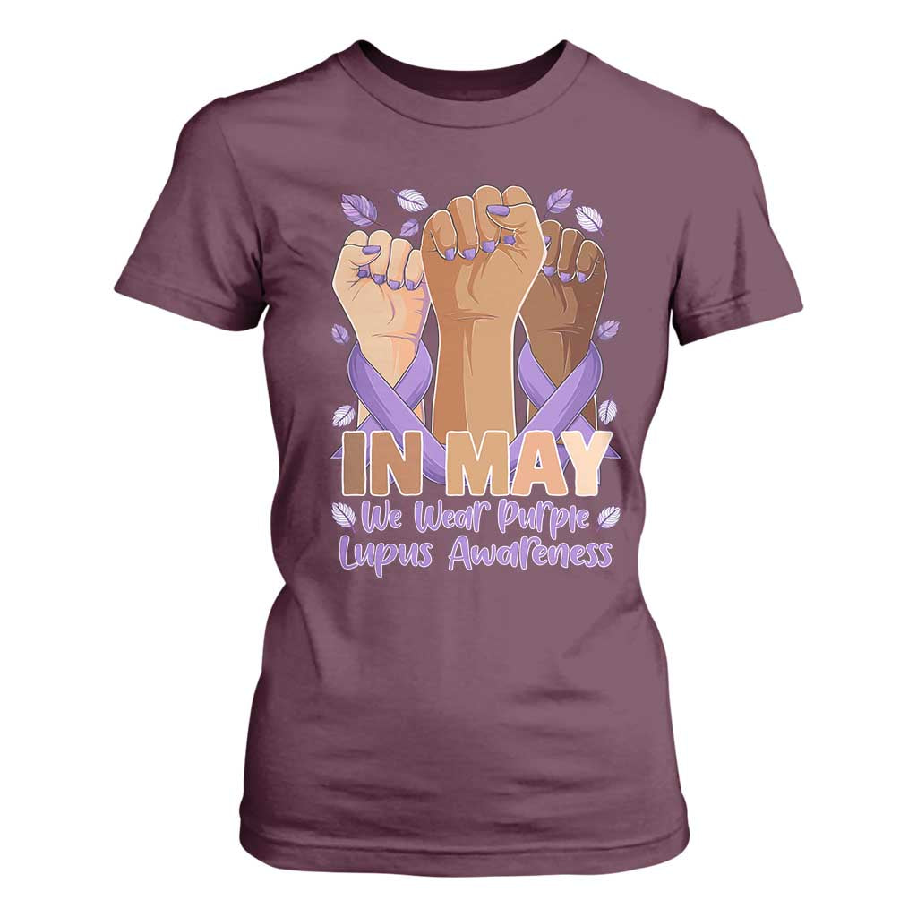 In May We Wear Purple Lupus Support T Shirt For Women Purple Ribbon