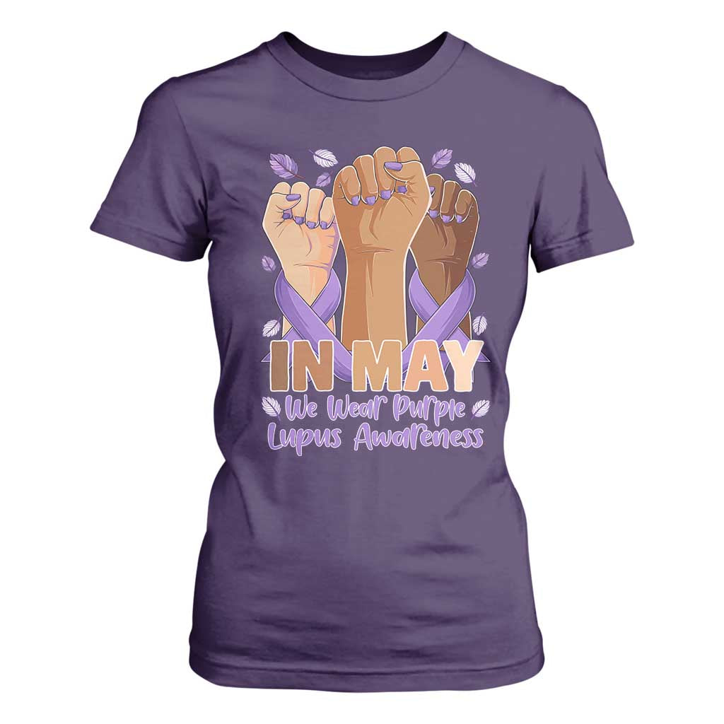 In May We Wear Purple Lupus Support T Shirt For Women Purple Ribbon
