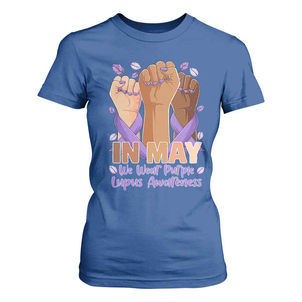 In May We Wear Purple Lupus Support T Shirt For Women Purple Ribbon