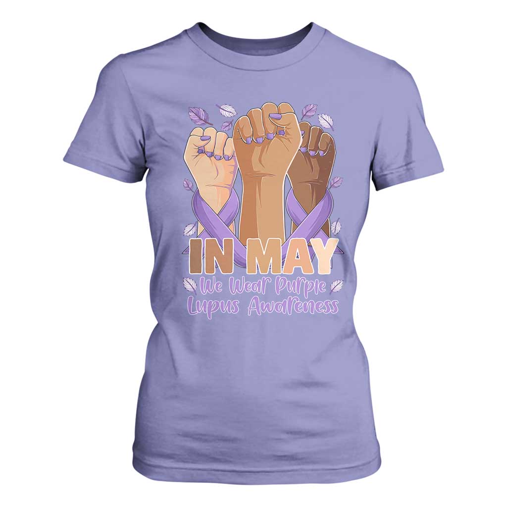 In May We Wear Purple Lupus Support T Shirt For Women Purple Ribbon
