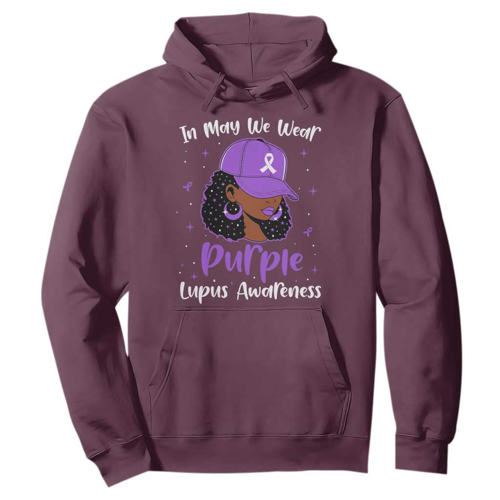 Lupus Support Hoodie African American Black Women Fight Lupus Purple Ribbon