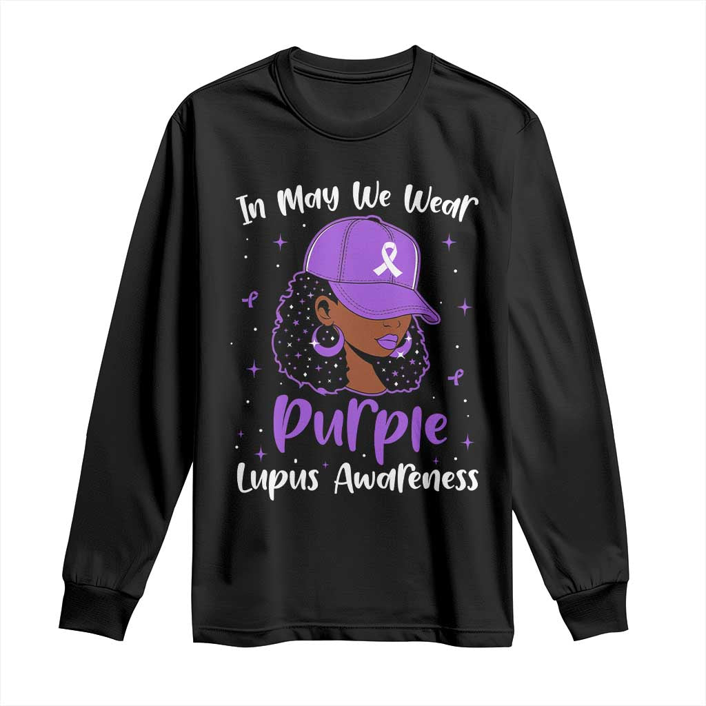 Lupus Support Long Sleeve Shirt African American Black Women Fight Lupus Purple Ribbon