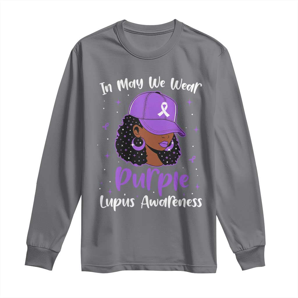 Lupus Support Long Sleeve Shirt African American Black Women Fight Lupus Purple Ribbon