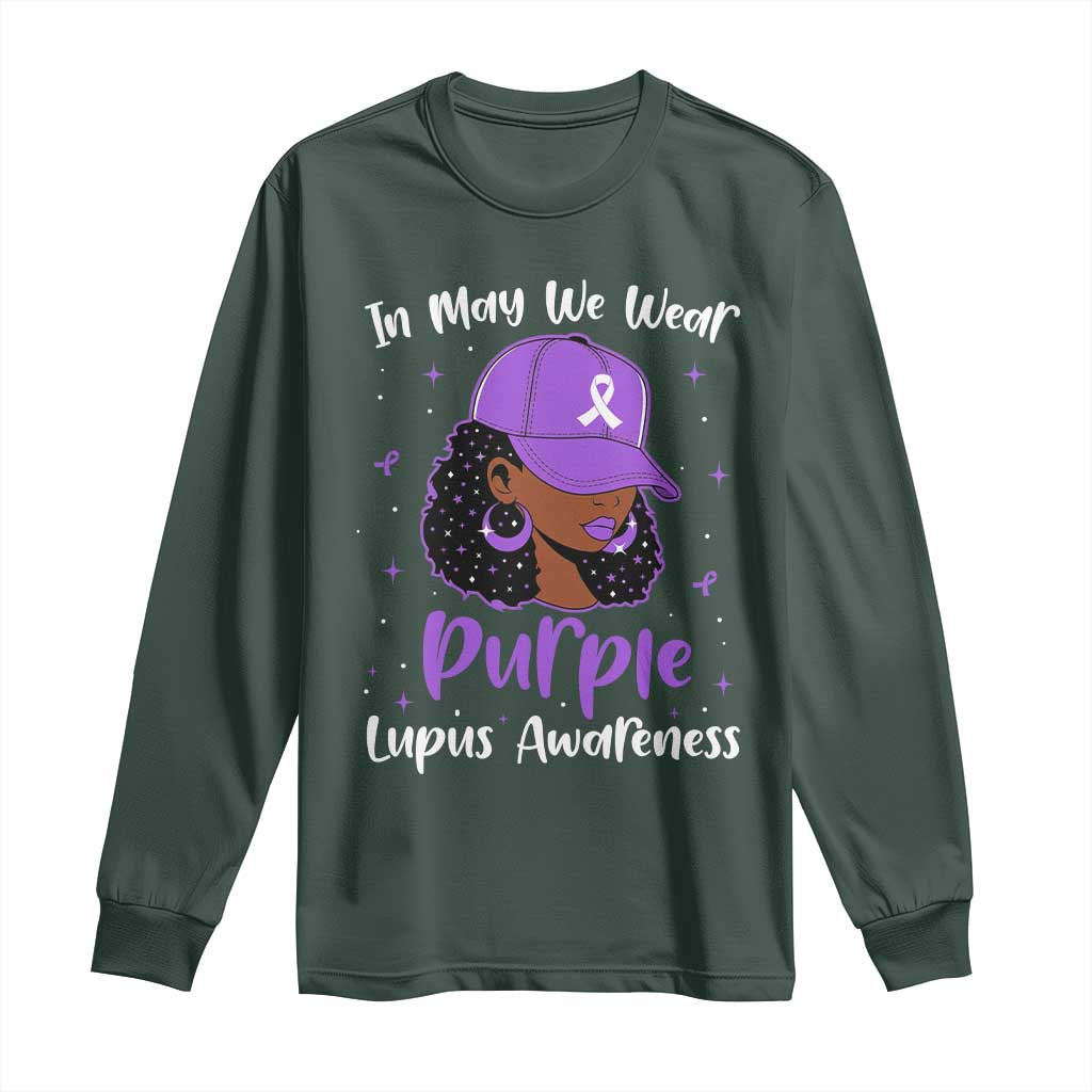 Lupus Support Long Sleeve Shirt African American Black Women Fight Lupus Purple Ribbon