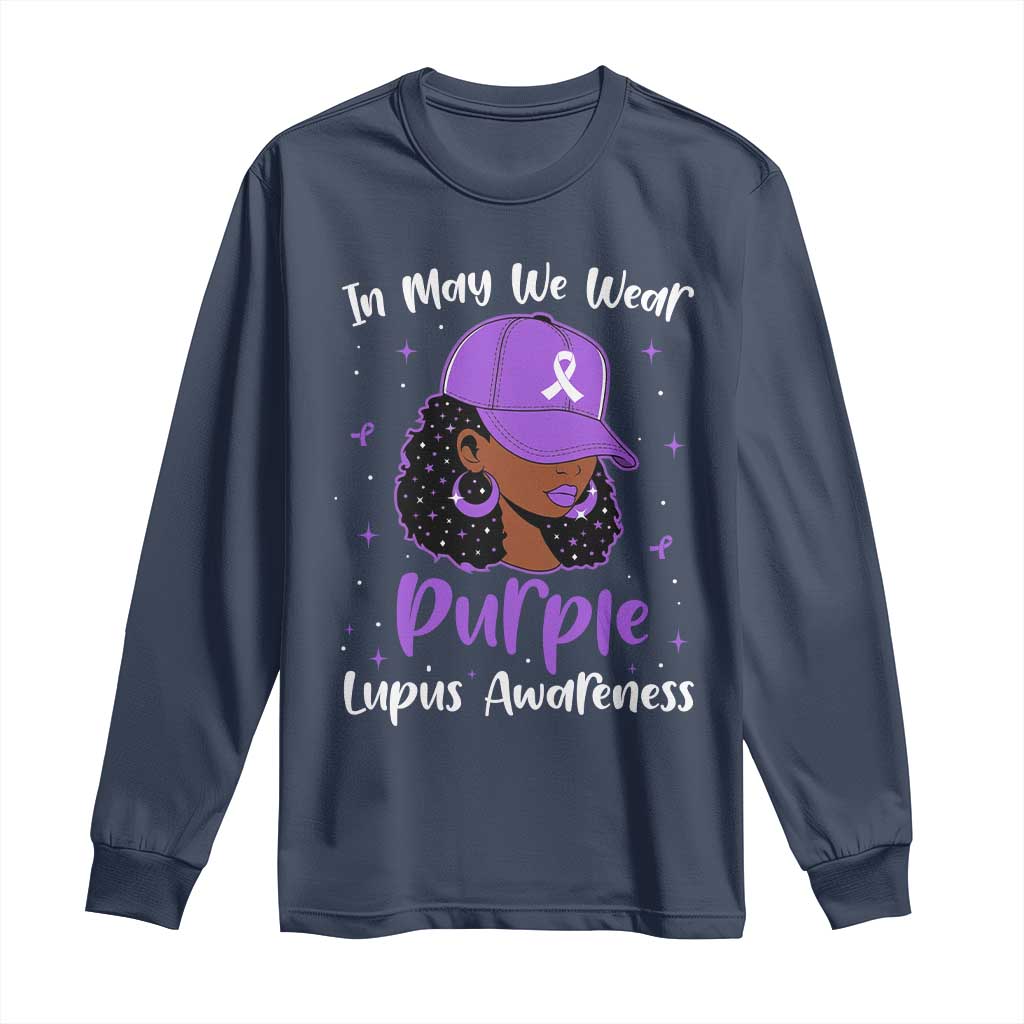 Lupus Support Long Sleeve Shirt African American Black Women Fight Lupus Purple Ribbon