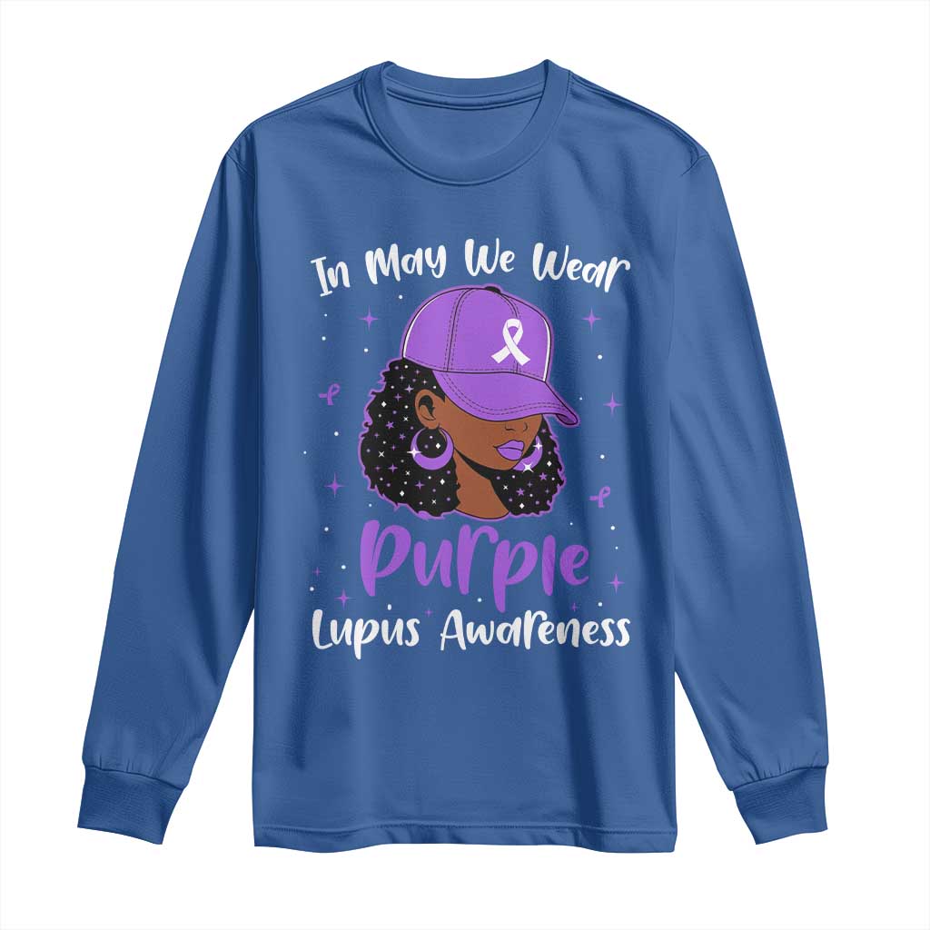 Lupus Support Long Sleeve Shirt African American Black Women Fight Lupus Purple Ribbon
