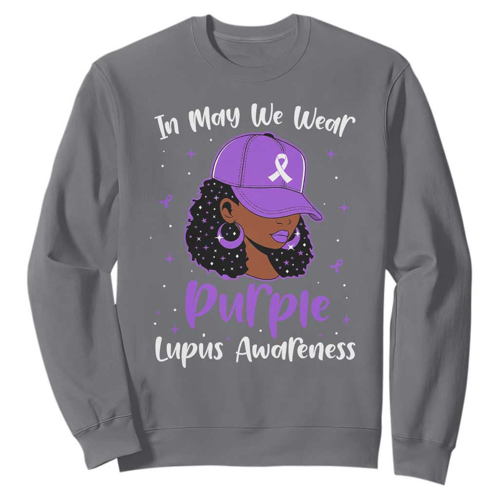 Lupus Support Sweatshirt African American Black Women Fight Lupus Purple Ribbon
