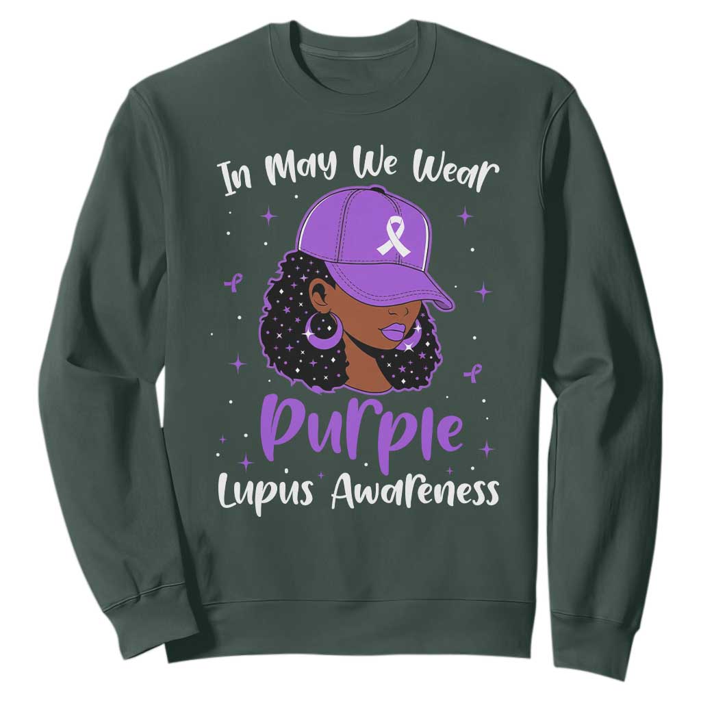 Lupus Support Sweatshirt African American Black Women Fight Lupus Purple Ribbon