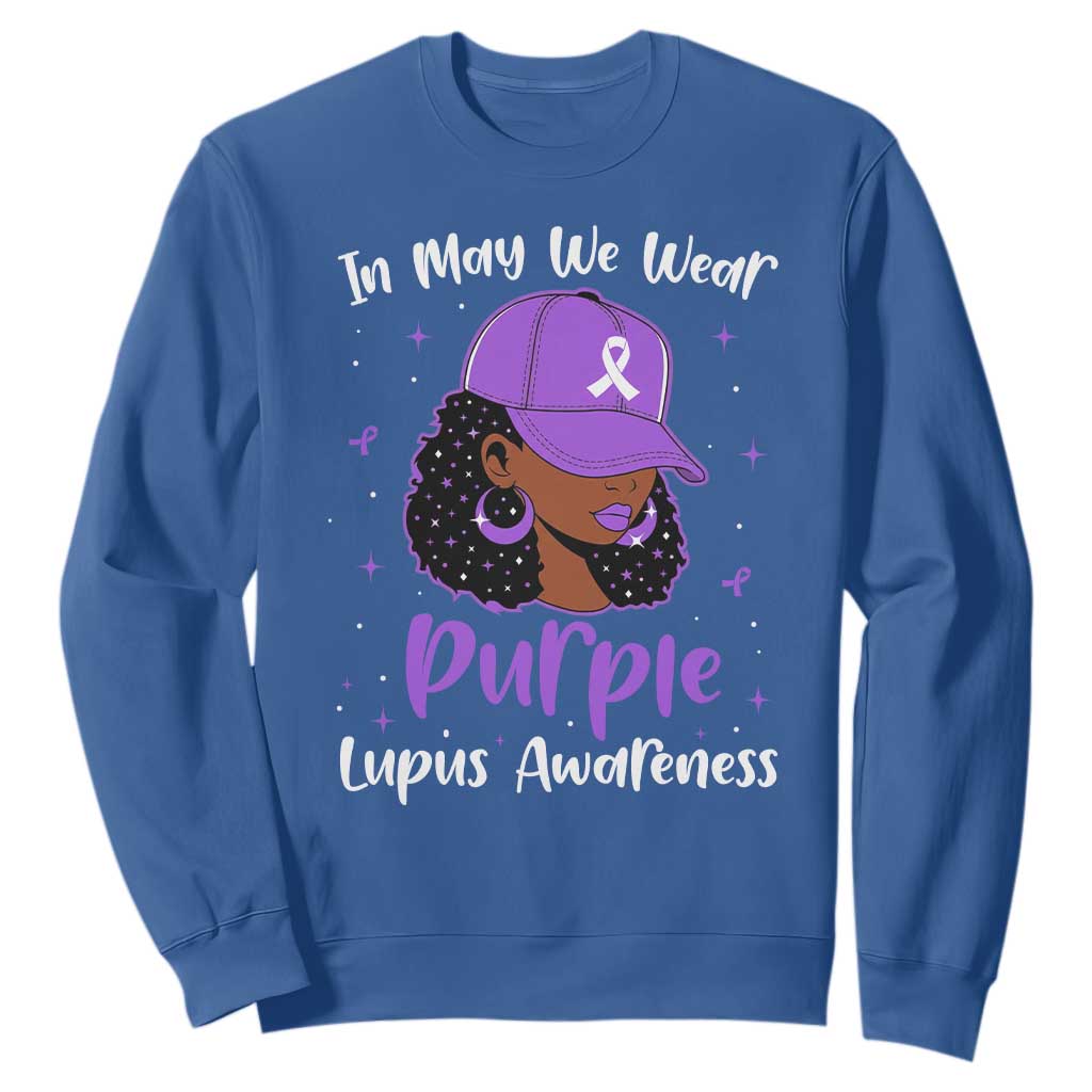 Lupus Support Sweatshirt African American Black Women Fight Lupus Purple Ribbon