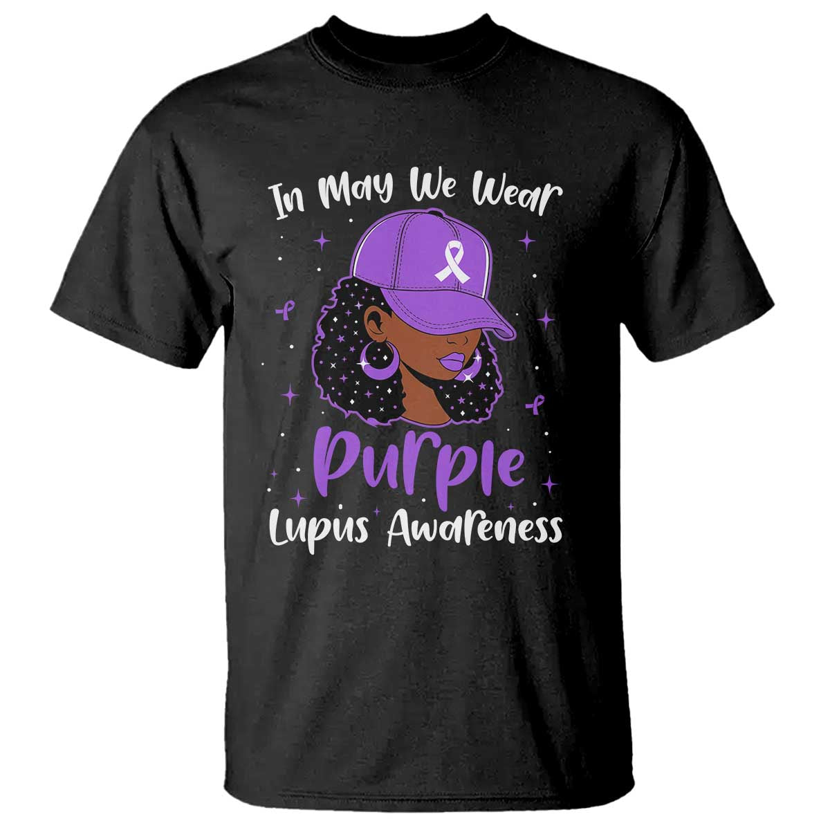 Lupus Support T Shirt African American Black Women Fight Lupus Purple Ribbon