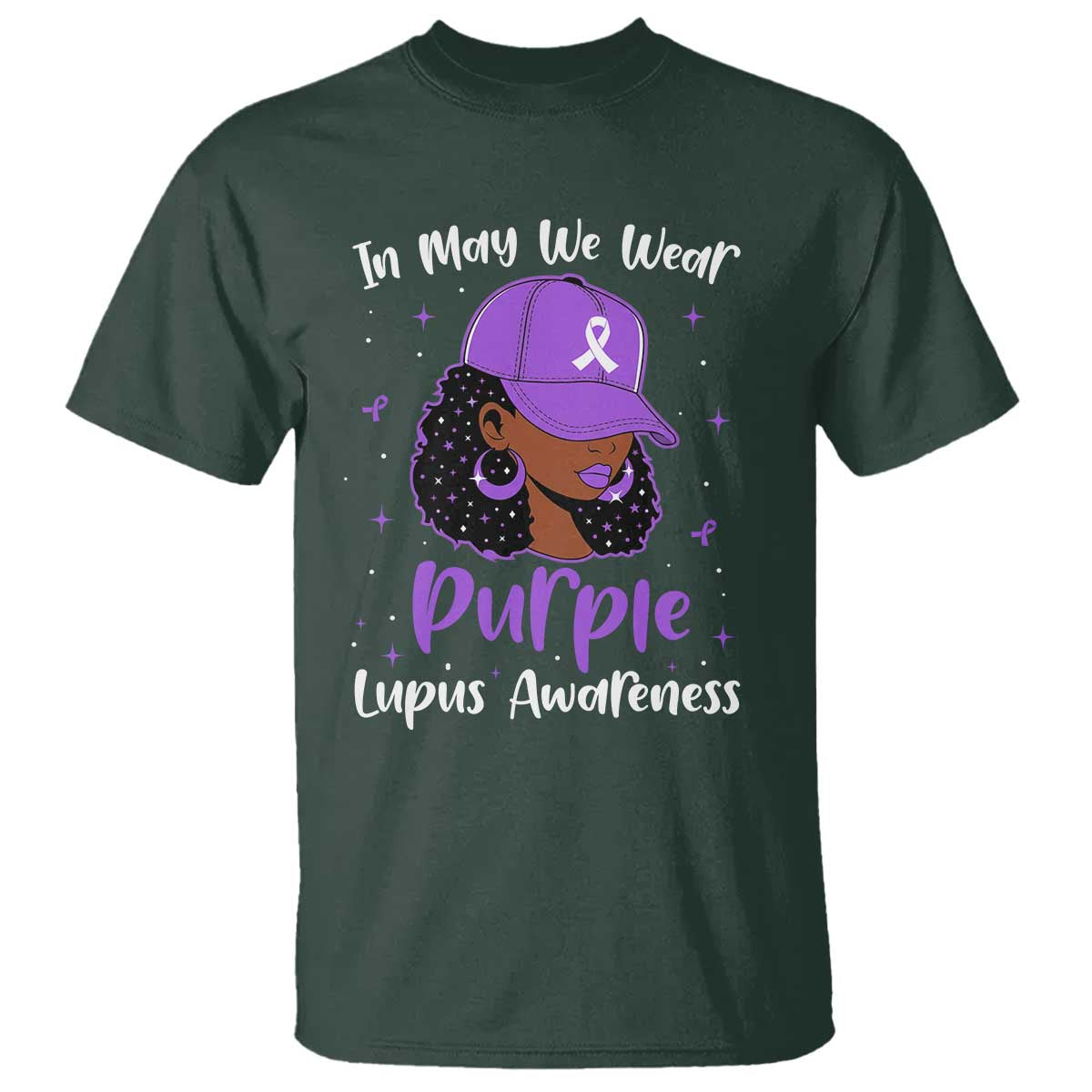 Lupus Support T Shirt African American Black Women Fight Lupus Purple Ribbon