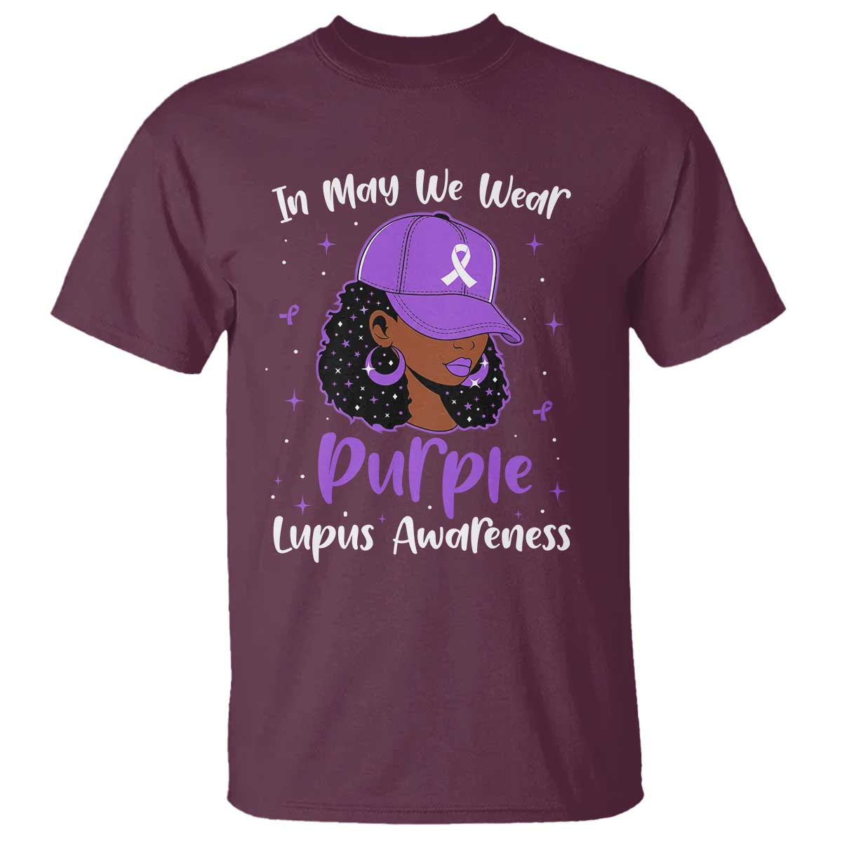 Lupus Support T Shirt African American Black Women Fight Lupus Purple Ribbon
