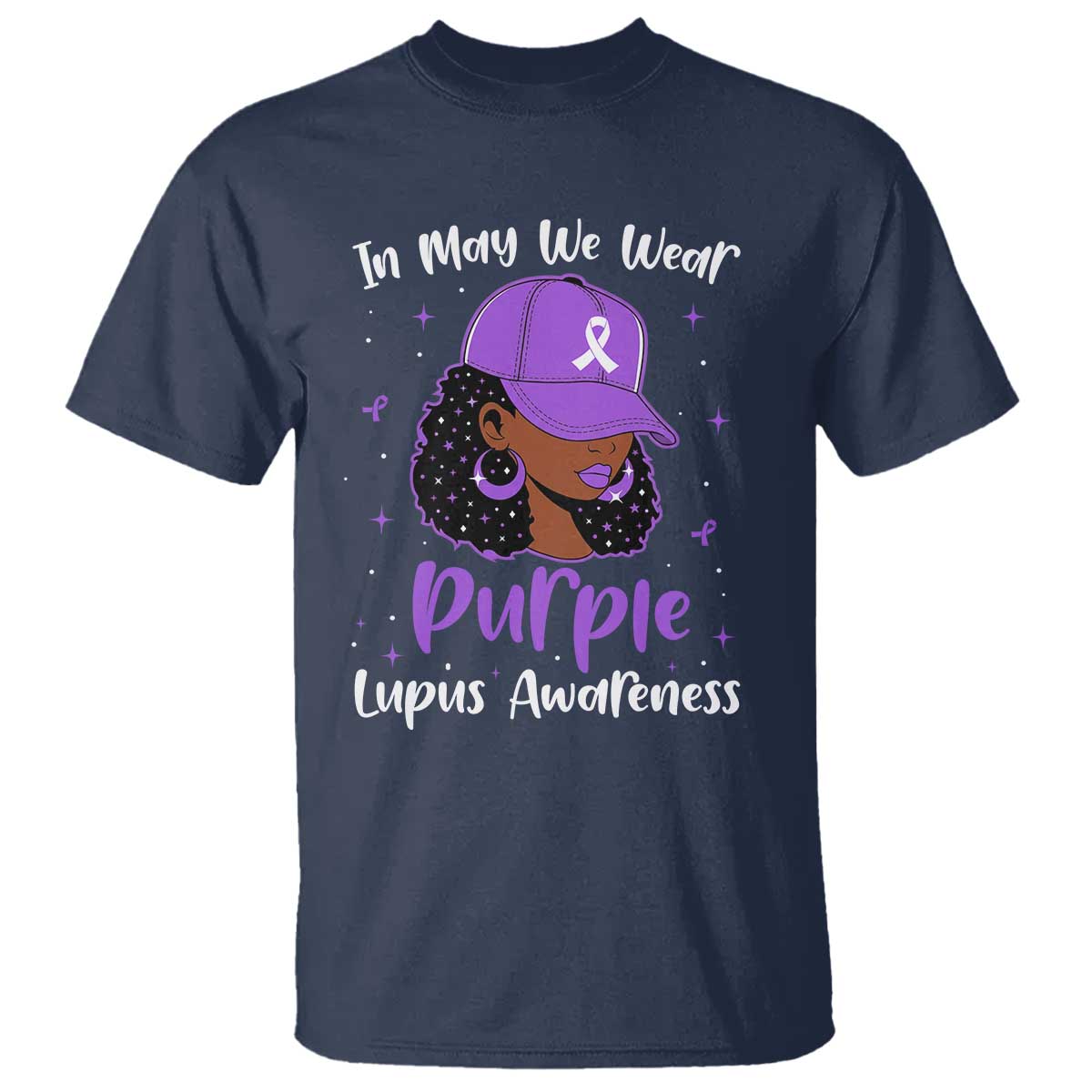 Lupus Support T Shirt African American Black Women Fight Lupus Purple Ribbon