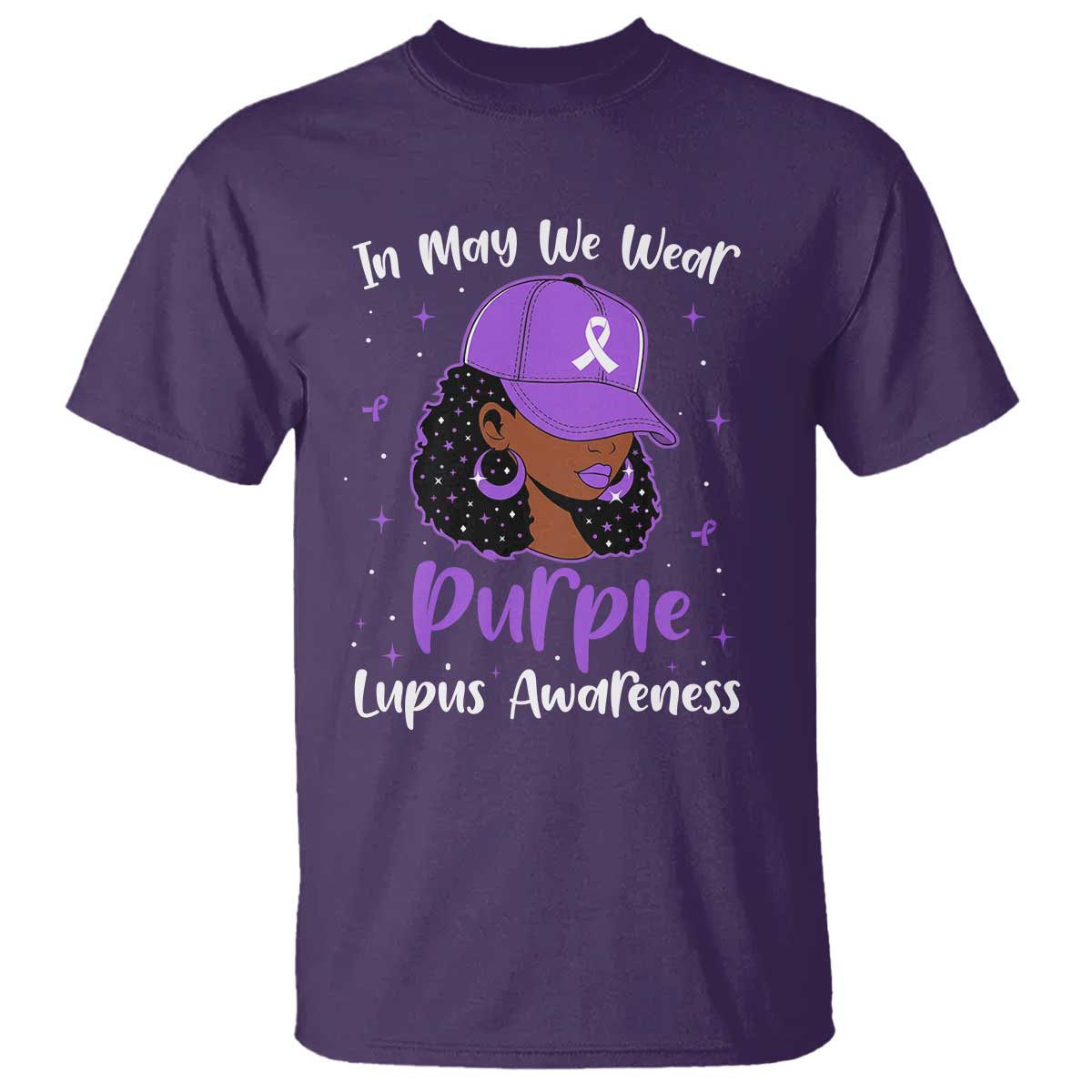 Lupus Support T Shirt African American Black Women Fight Lupus Purple Ribbon