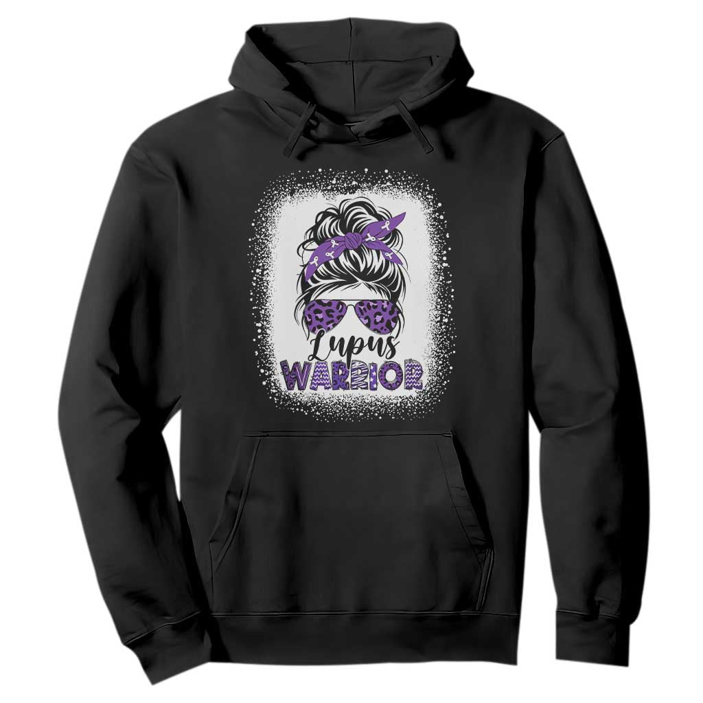Lupus Warrior Hoodie Purple Ribbon Messy Bun Women