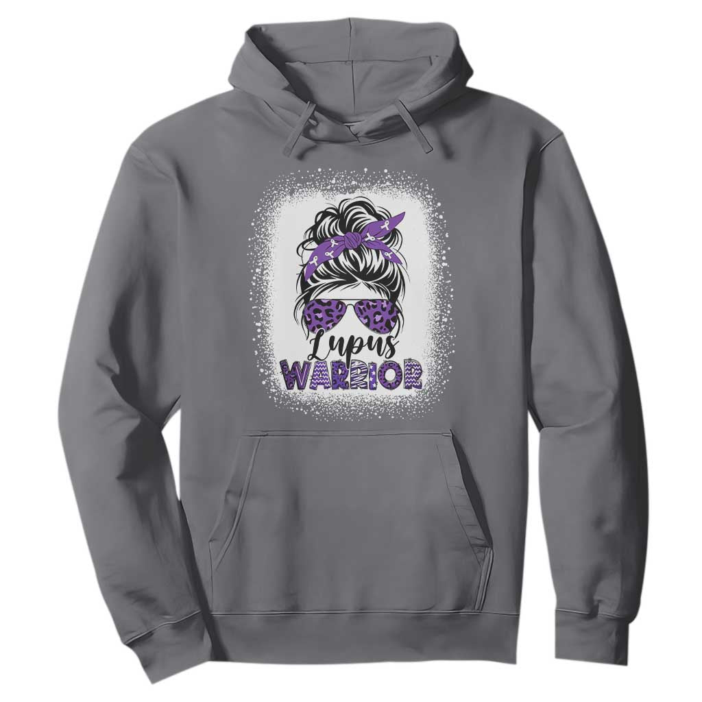 Lupus Warrior Hoodie Purple Ribbon Messy Bun Women