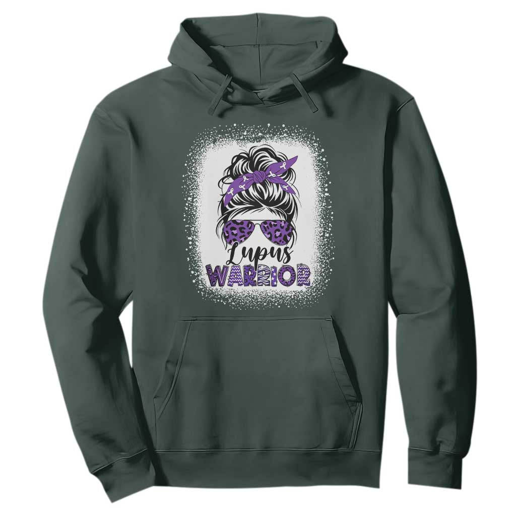 Lupus Warrior Hoodie Purple Ribbon Messy Bun Women
