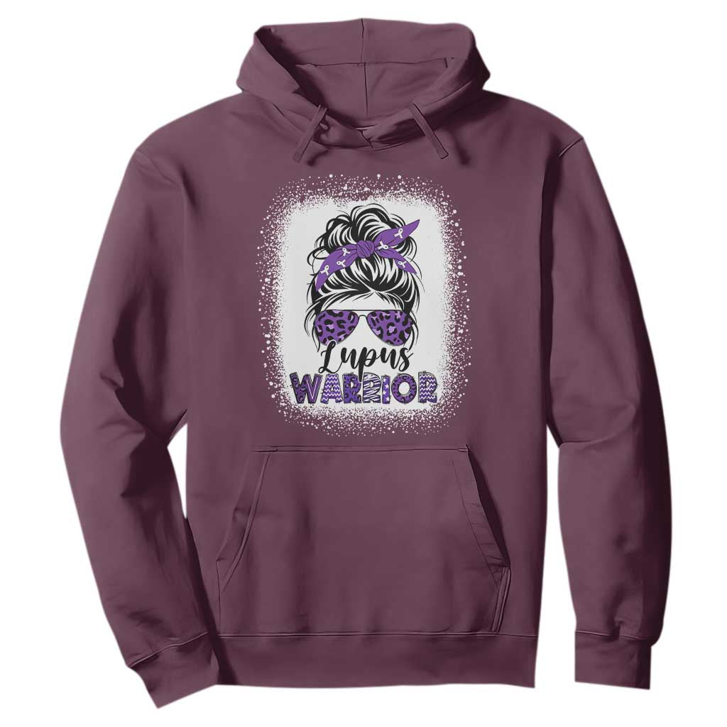 Lupus Warrior Hoodie Purple Ribbon Messy Bun Women