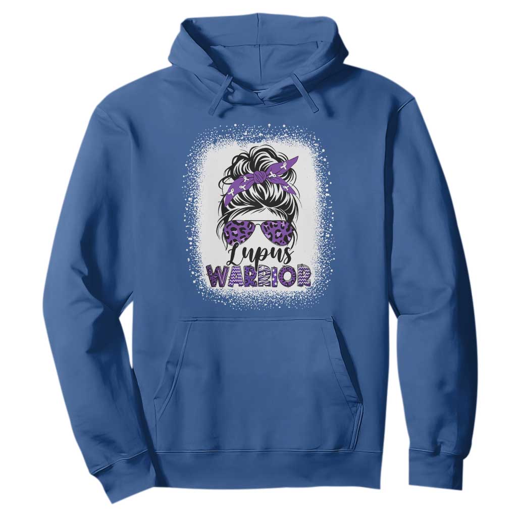 Lupus Warrior Hoodie Purple Ribbon Messy Bun Women