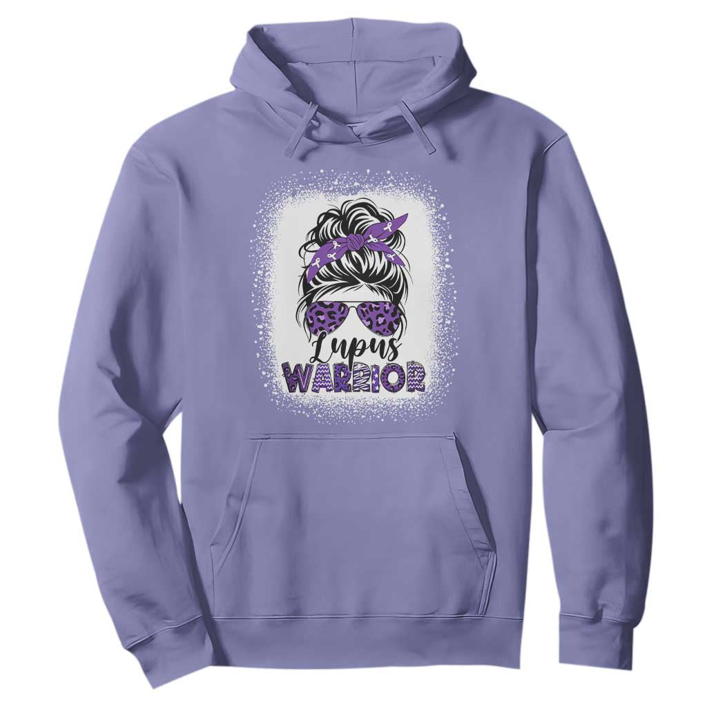 Lupus Warrior Hoodie Purple Ribbon Messy Bun Women