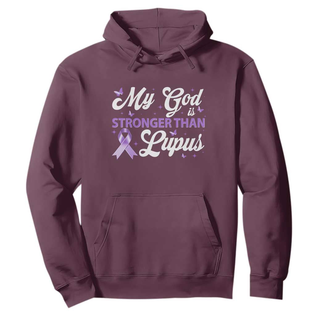 My God Is Bigger Than Lupus Hoodie Purple Ribbon