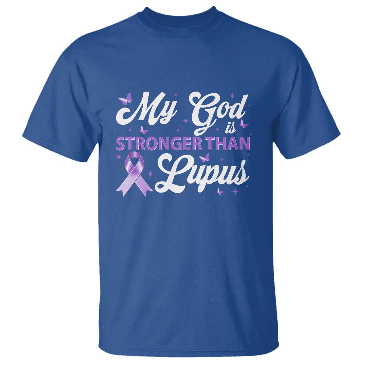 My God Is Bigger Than Lupus T Shirt Purple Ribbon