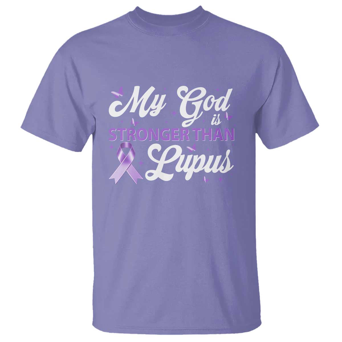My God Is Bigger Than Lupus T Shirt Purple Ribbon