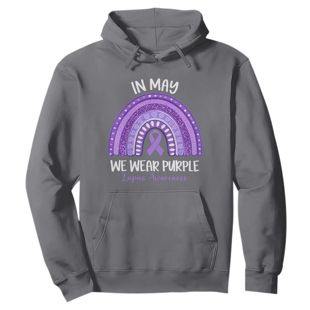 Lupus Support Hoodie In May We Wear Purple Ribbon Rainbow