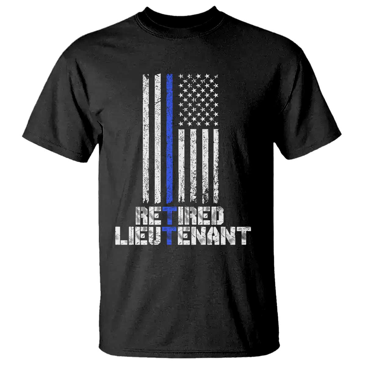 retired-police-lieutenant-t-shirt-retirement-thin-blue-line-american-flags