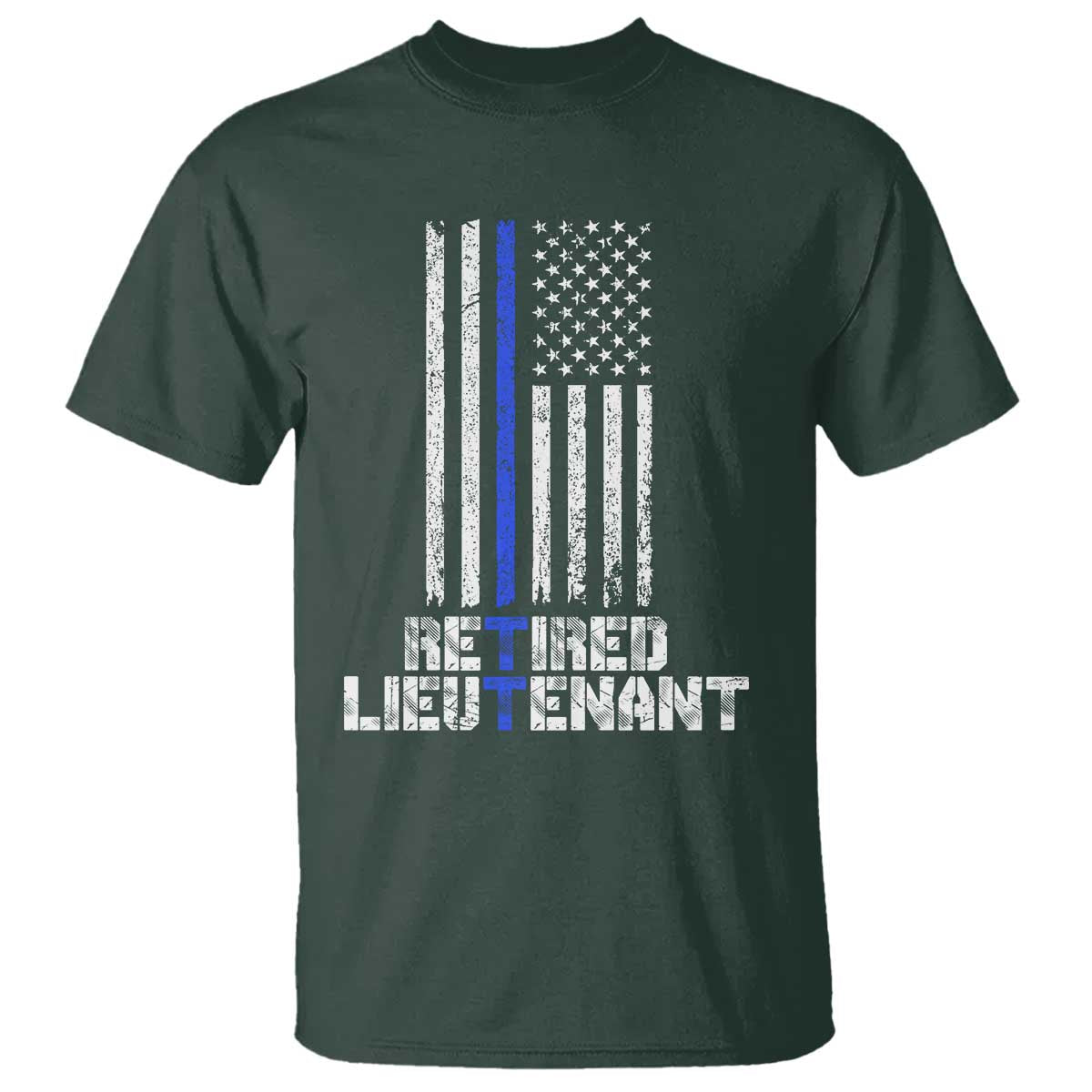 retired-police-lieutenant-t-shirt-retirement-thin-blue-line-american-flags