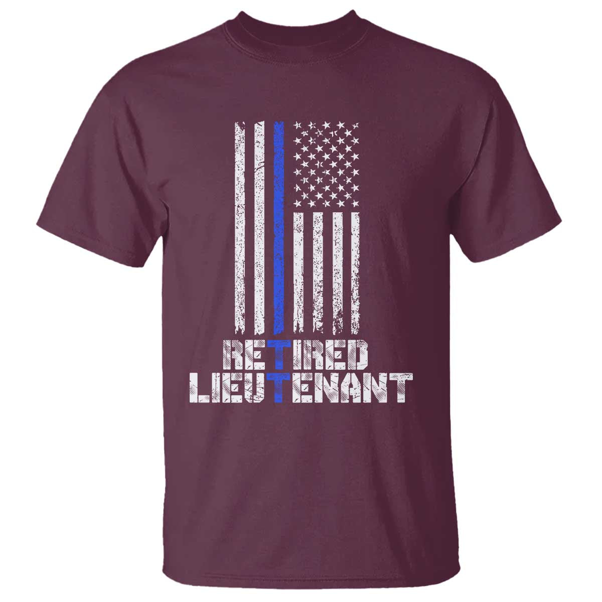 retired-police-lieutenant-t-shirt-retirement-thin-blue-line-american-flags