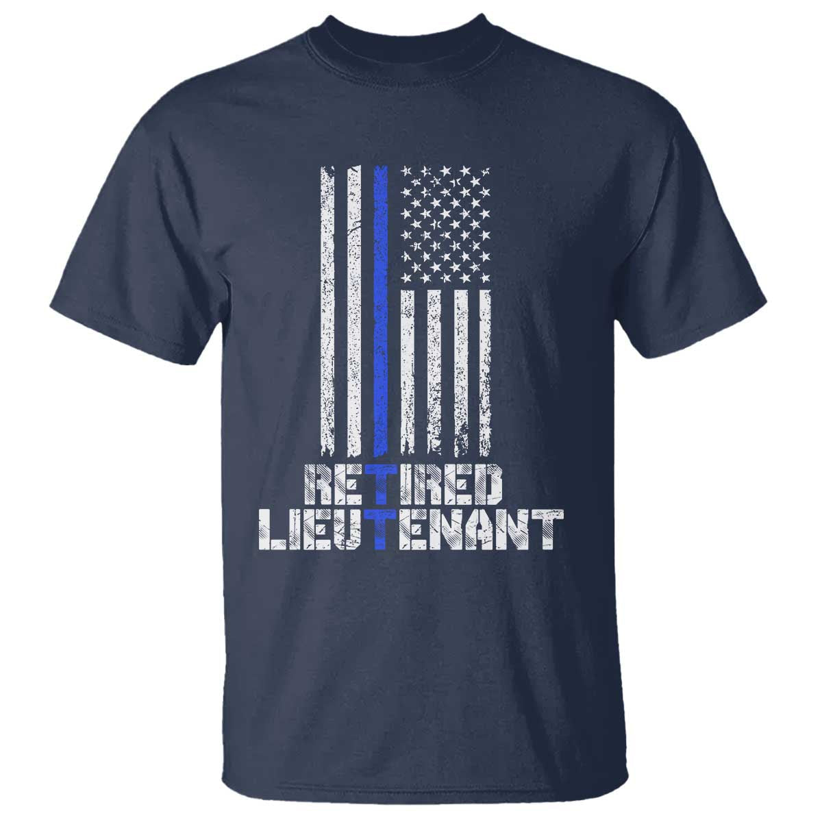 retired-police-lieutenant-t-shirt-retirement-thin-blue-line-american-flags