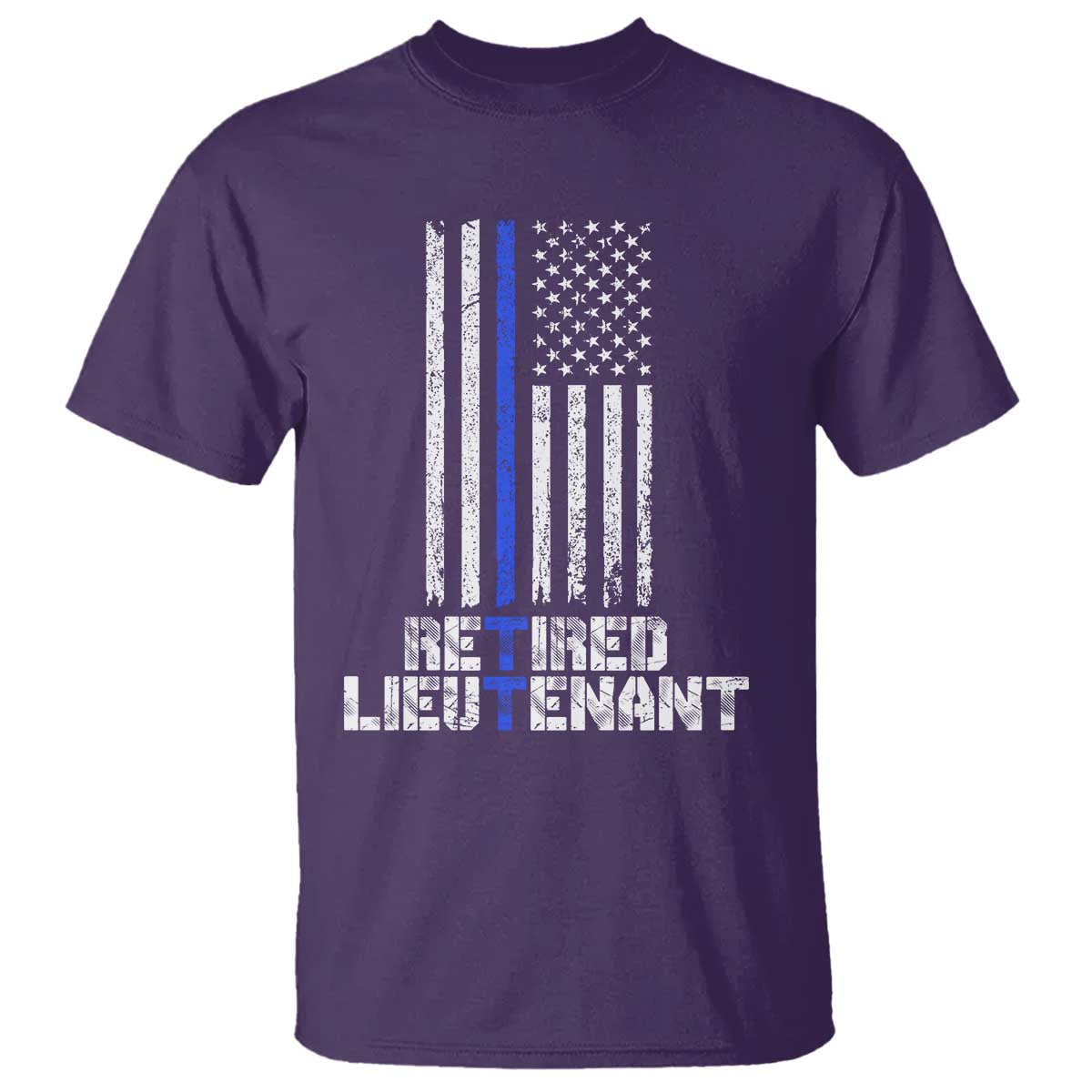 retired-police-lieutenant-t-shirt-retirement-thin-blue-line-american-flags
