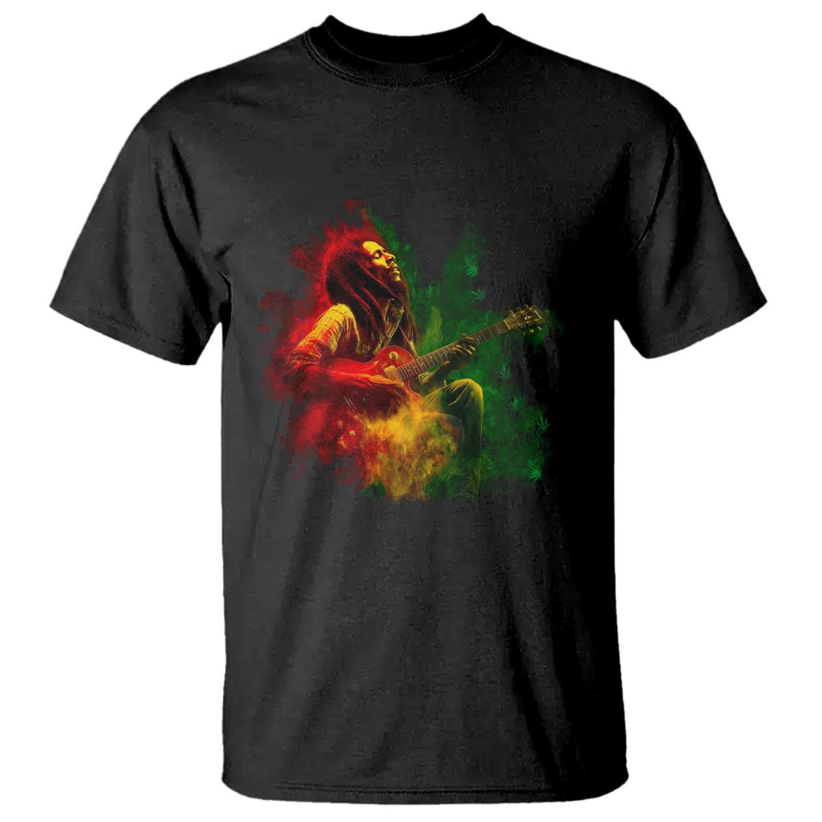 marley-guitarist-t-shirt-smoke-cannabis-leaf-420-rastafari-rasta-reggae-music