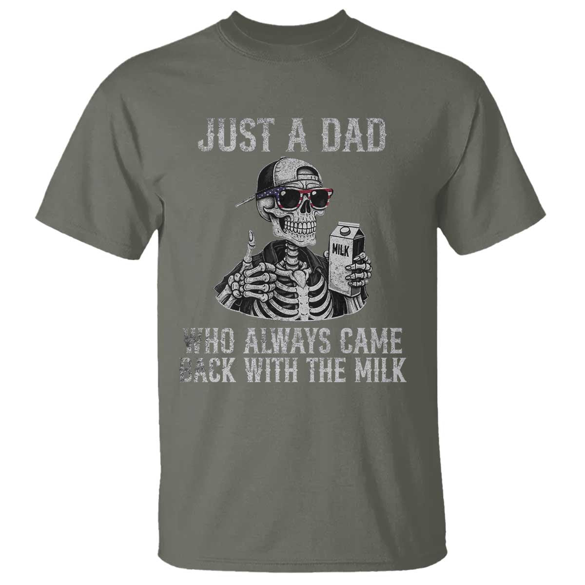 funny-dad-t-shirt-just-a-dad-who-always-came-back-with-the-milk-skeleton-american-flag
